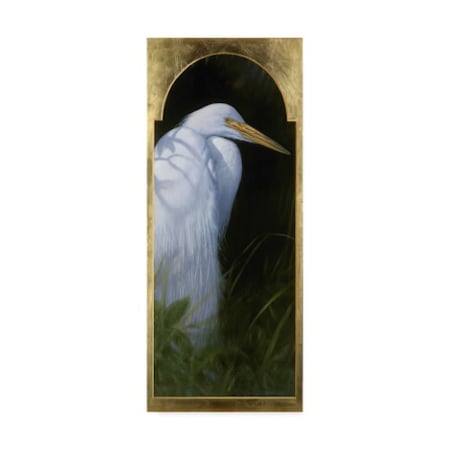 Michael Jackson 'Gold Frame Egret' Canvas Art,20x47